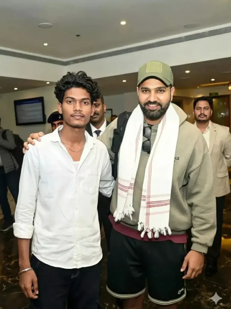 Realistic Google Gemini Rohit Sharma AI Photo Prompt with Fan